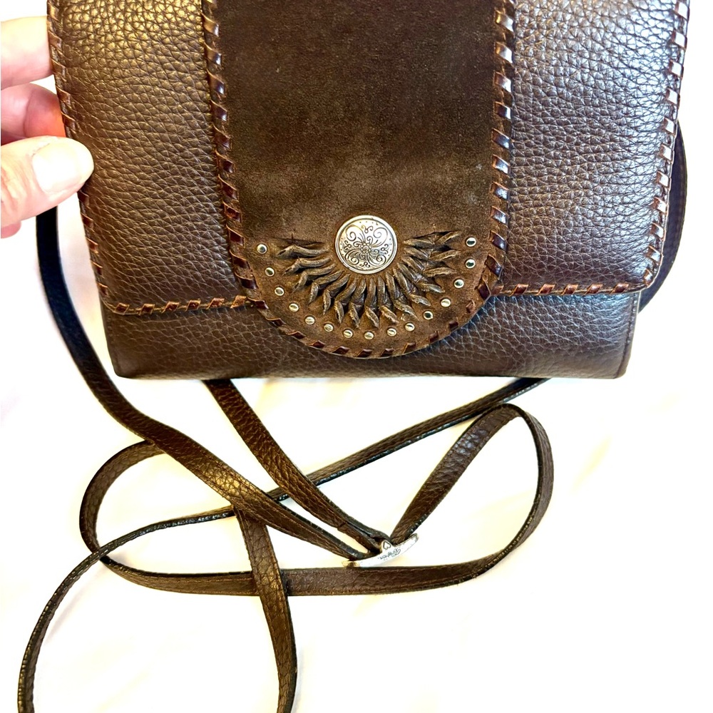 Brighton Dark Brown Leather Crossbody Bag